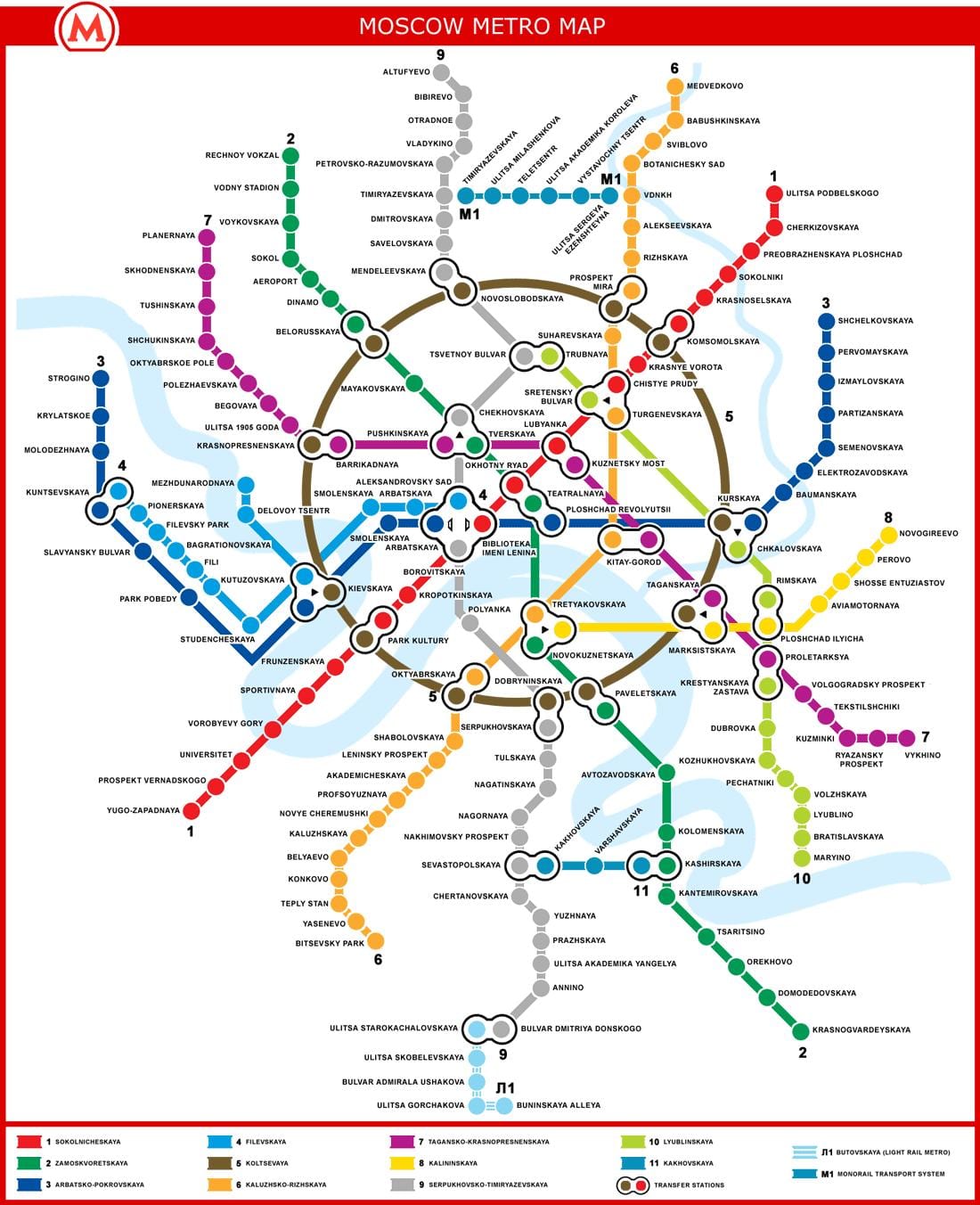 มอสโคว์แผนที่รถไฟใต้ดิน