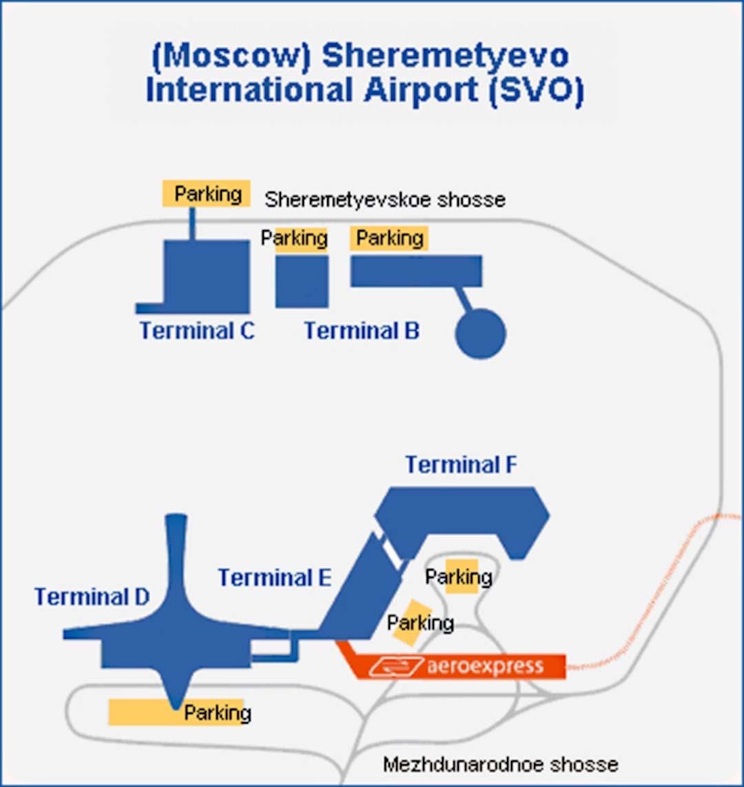 Sheremetyevo เทอร์มินัลแผนที่