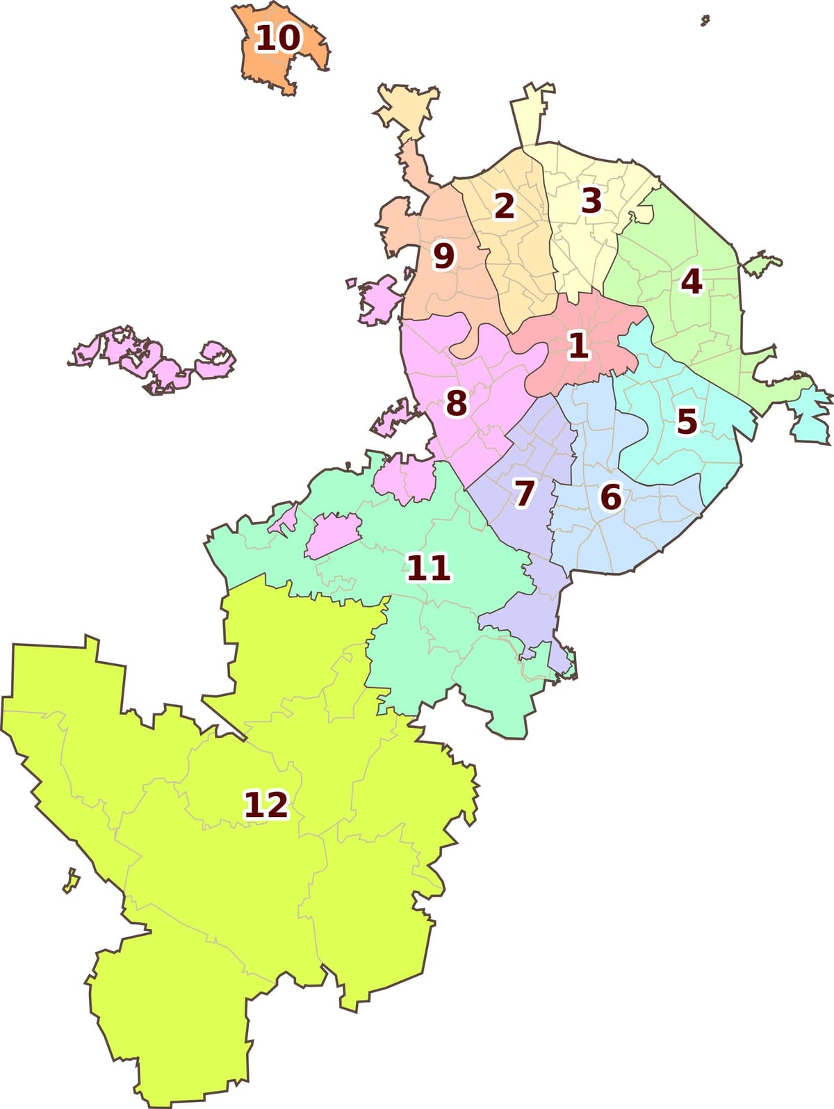 Moskva นแผนที่เพื่อนบ้าน