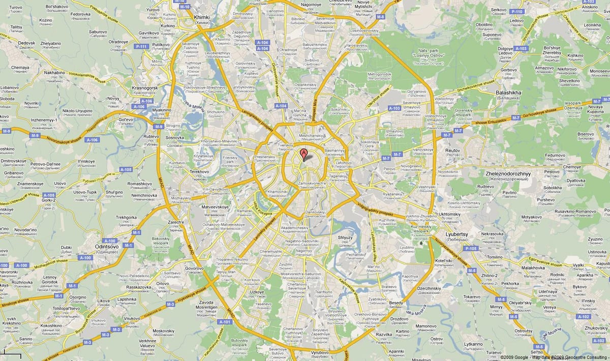 Moskva แผนที่ทางหลวง