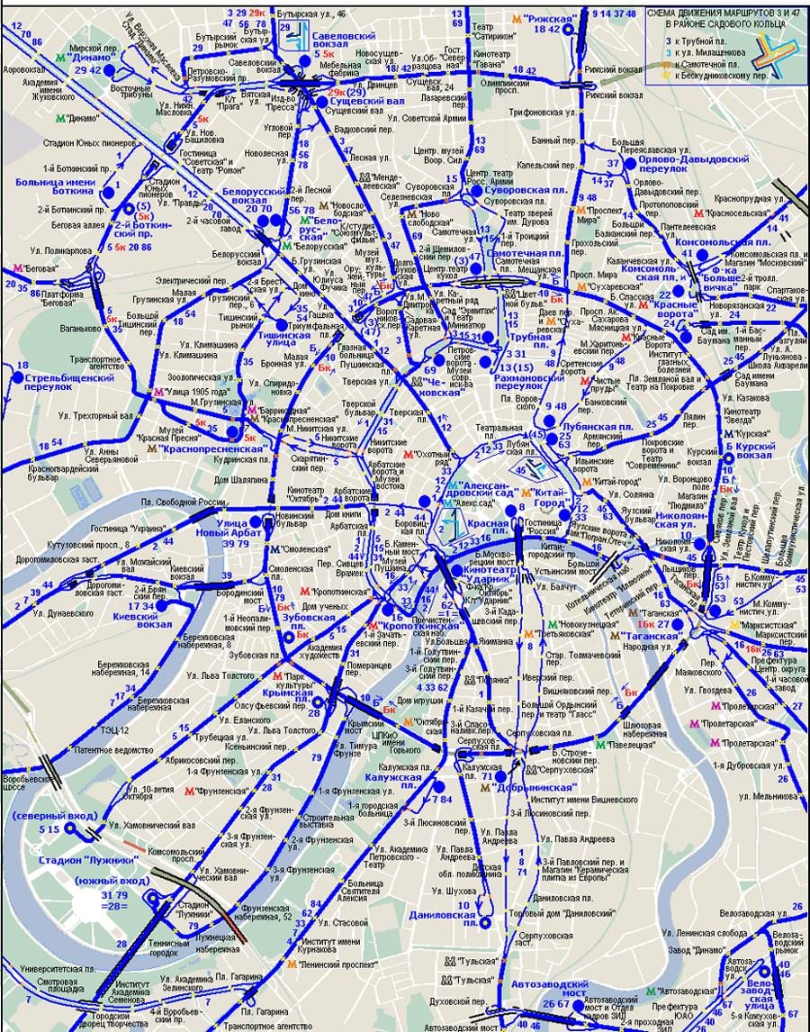 แผนที่ของมอสโคว์ trolleybus