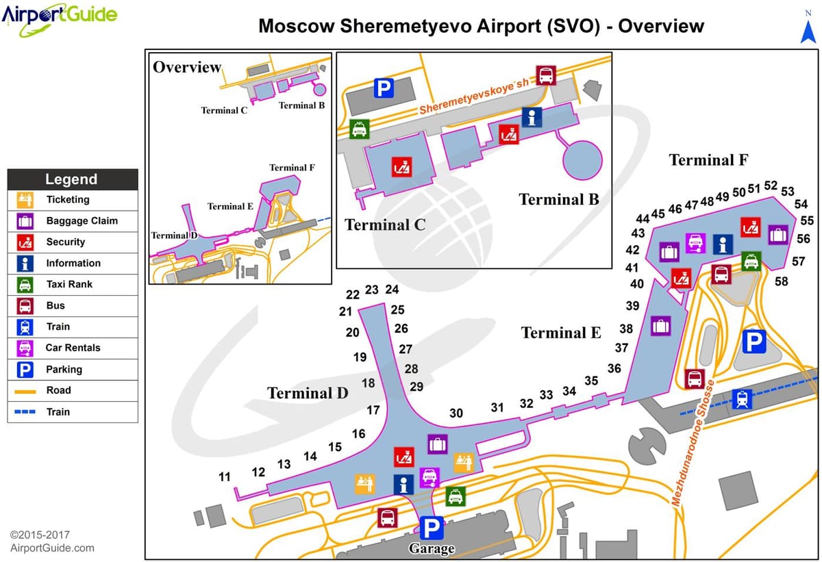 SVO เทอร์มินัลแผนที่