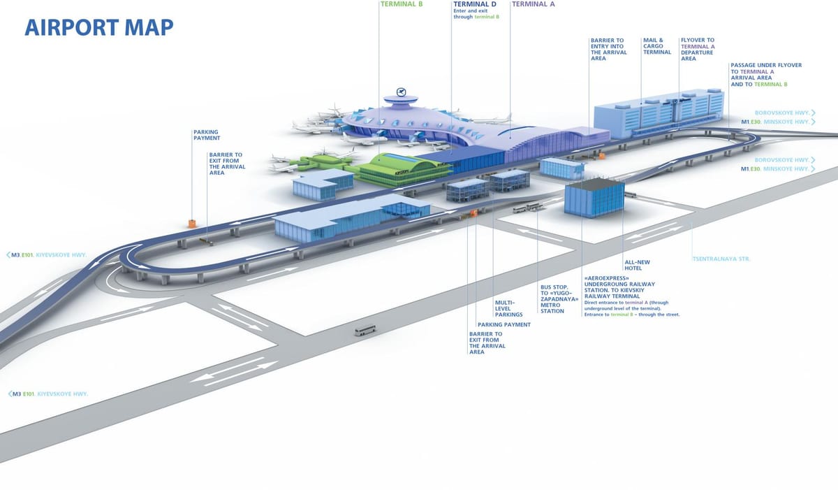แผนที่ของ Vnukovo สนามบิน