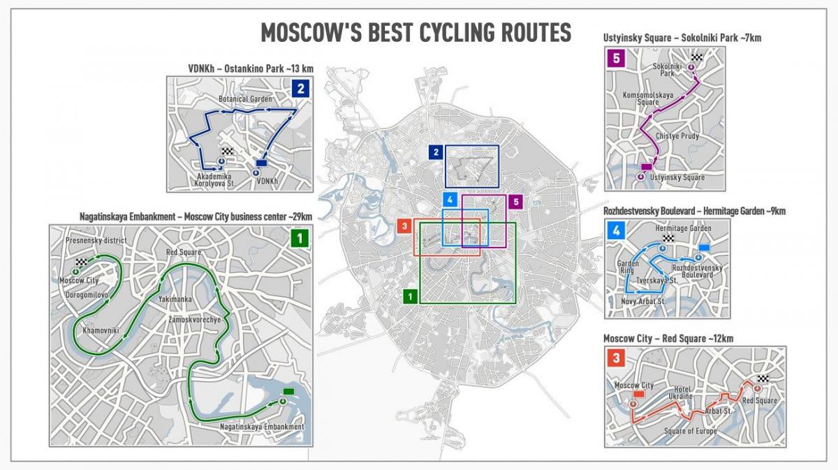 Moskva จักรยานบนแผนที่