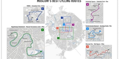 Moskva จักรยานบนแผนที่