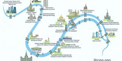 Moskva แผนที่แม่น้ำ