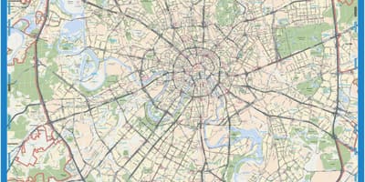 Moskva topographic แผนที่