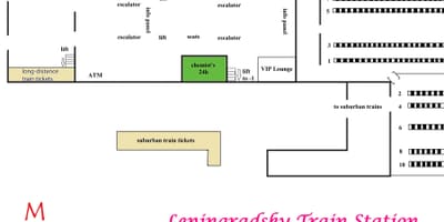 แผนที่ของ Leningradsky สถานีมอสโคว์
